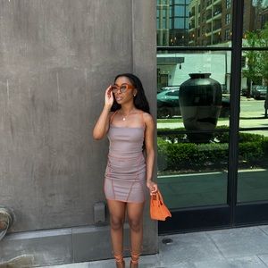 Orange & Grey dress ( pretty little thing )